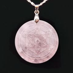 Quartz rose & Métatron - Pendentif Bélière