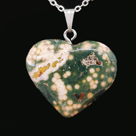 Jaspe Ocean - Pendentif Coeur