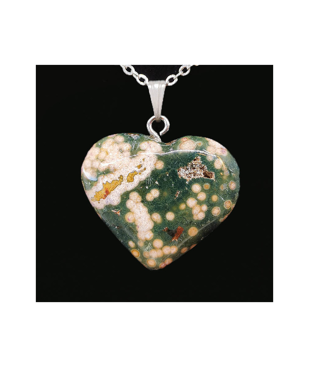 Jaspe Ocean - Pendentif Coeur