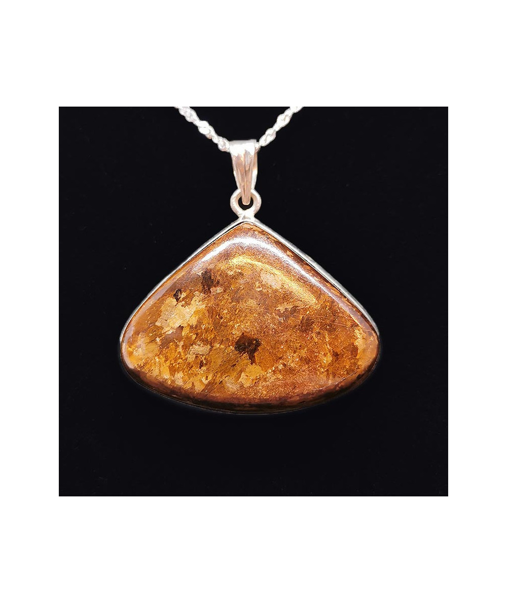 Bronzite - Pendentif Serti Argent