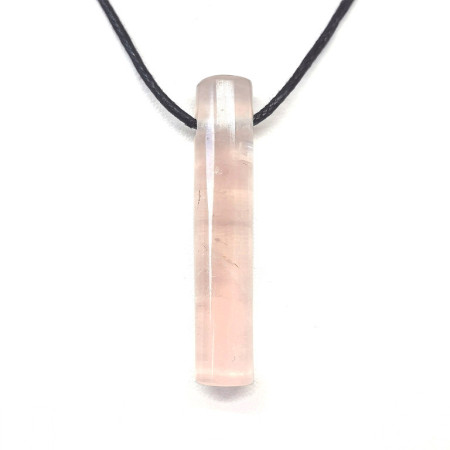 Quartz rose - Pendentif Pierre Percée Tube