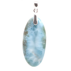 Larimar (Pectolite Bleue) - Pendentif Bélière Argent