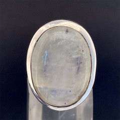 Pierre de Lune Blanche - Bague sertie Argent - AAA+