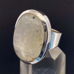 Pierre de Lune Blanche - Bague sertie Argent - AAA+