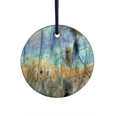 Labradorite - Pendentif Pierre Percée - Pierre Plate