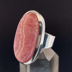 Rhodochrosite - Bague Sertie Argent - AAA+