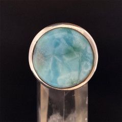 Larimar (Pectolite Bleue) - Bague sertie Argent - AAA+