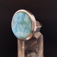 Larimar (Pectolite Bleue) - Bague sertie Argent - AAA+