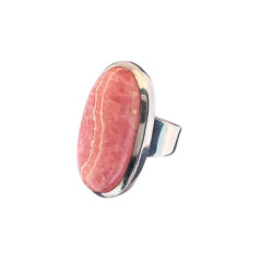 Rhodochrosite - Bague Sertie Argent - AAA+