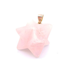 Quartz Rose - Pendentif Merkabah