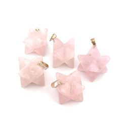 Quartz Rose - Pendentif Merkabah