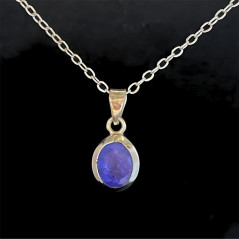 Tanzanite (Zoïsite Bleue) - Pendentif Serti Argent