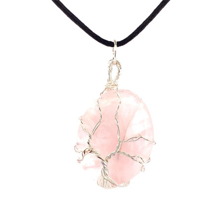 Quartz Rose - Pendentif Cabochon Artisanal