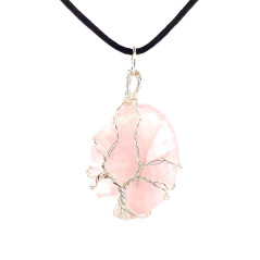 Quartz Rose - Pendentif Cabochon Artisanal