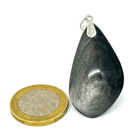 Obsidienne Argentée - Pendentif bélière