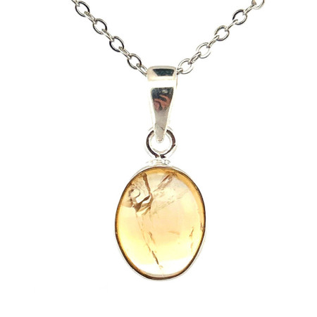 Citrine Naturelle - Pendentif Serti Argent