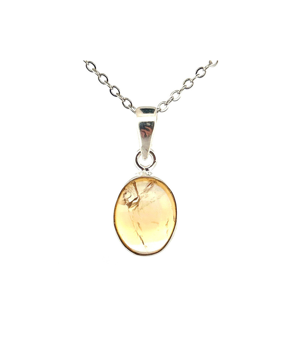 Citrine Naturelle - Pendentif Serti Argent