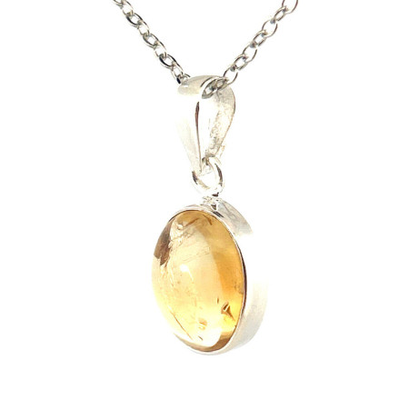 Citrine Naturelle - Pendentif Serti Argent