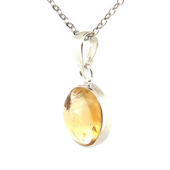 Citrine Naturelle - Pendentif Serti Argent