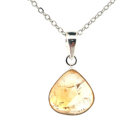 Citrine Naturelle - Pendentif Serti Argent