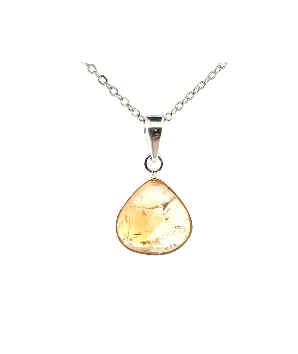 Citrine Naturelle - Pendentif Serti Argent