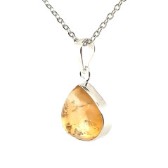 Citrine Naturelle - Pendentif Serti Argent