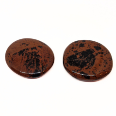 2 galets d'Obsidienne Acajou (Brune Ou Mahogany)