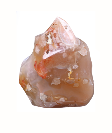 image de flamme polie en agate fleur