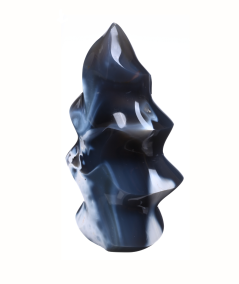 image de flamme polie en agate neige