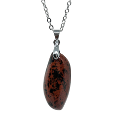 pendentif bélière - obsidienne mahagoni (acajou)