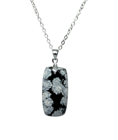 Obsidienne Flocon de Neige - Pendentif bélière