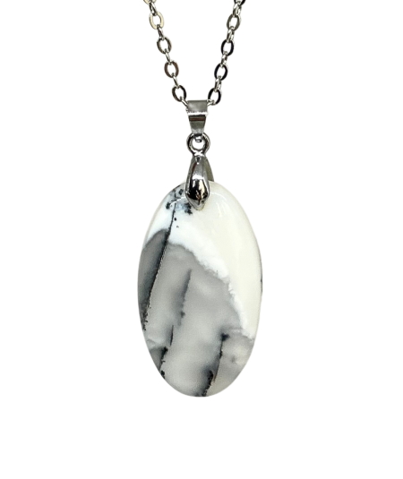 Agate Dendrite (Dendritique) - Pendentif Bélière