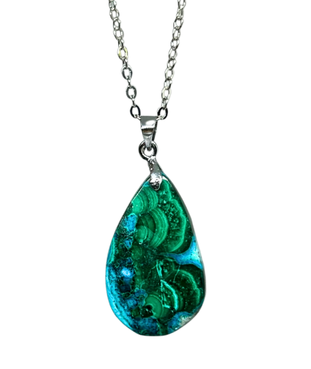 Chrysocolle et Malachite - Pendentif Bélière