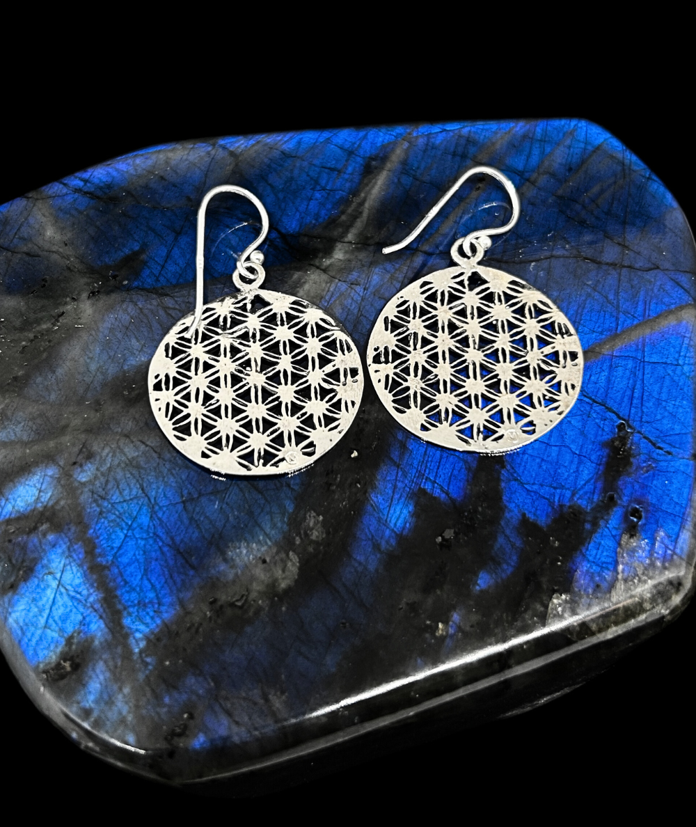 Fleur de vie (métatron) - Boucles d'oreilles en argent