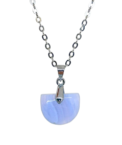 Calcédoine Bleue - Pendentif Bélière